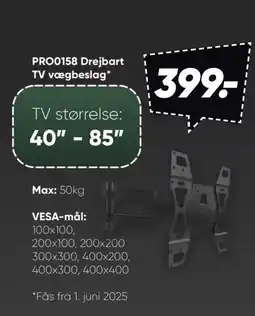 Bilka PRO00158 Drejbart TV vægbeslag tilbud