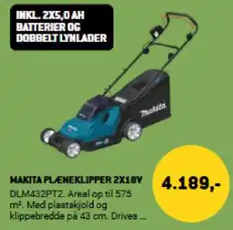 XL-BYG MAKITA Pleneklipper 2x18v tilbud
