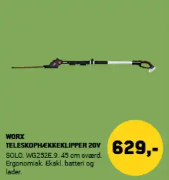 XL-BYG Worx teleskophækkeklipper 20v tilbud