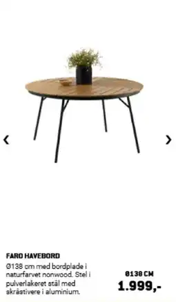 XL-BYG Faro havebord tilbud