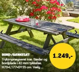 XL-BYG Bord-/benkesæt tilbud