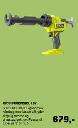 XL-BYG RYOBI Fugepistol 18v tilbud