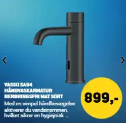 XL-BYG Vasso sa94 håndvaskarmatur berøringsfri mat sort tilbud
