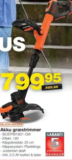 Bauhaus BLACK+DECKER Akku græstrimmer tilbud