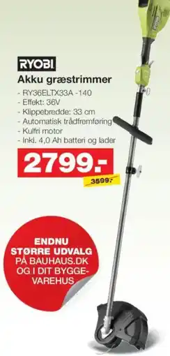 Bauhaus RYOBI Akku græstrimmer tilbud