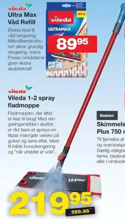 Bauhaus VILEDA 1-2 spray fladmoppe tilbud