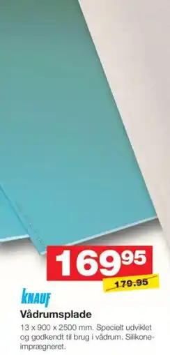 Bauhaus KNAUF Vådrumsplade tilbud