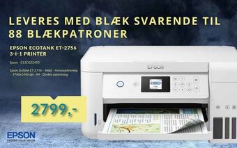 Epson ecotank et-2756 3-i-1 printer