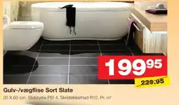 Bauhaus Gulv-/vægflise sort slate tilbud