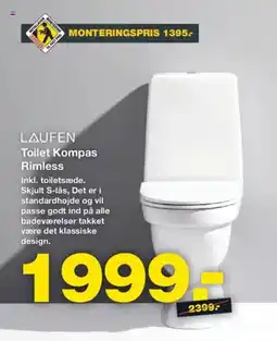 Bauhaus LAUFEN Toilet kompas rimless tilbud