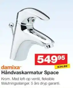 Bauhaus DAMIXA Håndvaskarmatur space tilbud
