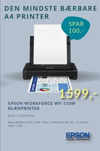 EDB Center Epson workforce wf-110w blækprinter tilbud