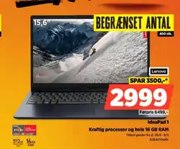 Power IdeaPad 1 Kraftig processor og hele 16 GB RAM tilbud