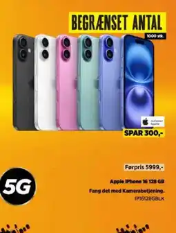 Power Apple iPhone 16 128 GB Fang det med Kamerabetjening. tilbud
