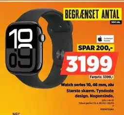 Power Watch series 10, 46 mm, alu Største skærm. Tyndeste design. Nogensinde. tilbud