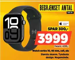 Power Watch series 10, 46 mm, cell, alu Største skærm. Tyndeste tilbud