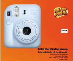 Power Instax Mini 12 instant kamera Printet billede på få sekunder tilbud