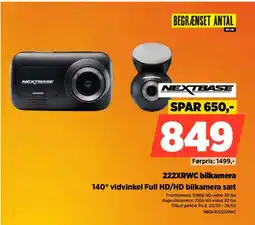 Power 222XRWC bilkamera 140° vidvinkel Full HD/HD bilkamera sæt tilbud