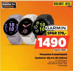 Power Vivoactive 5 smartwatch Opdaterer dig om dit helbred tilbud