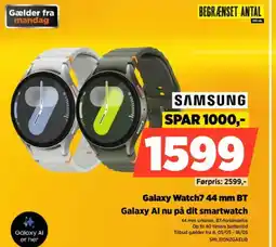 Power Galaxy Watch7 44 mm BT Galaxy Al nu på dit smartwatch tilbud