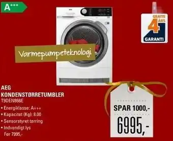 El-Salg AEG Kondenstørretumbler T9DEN866E tilbud