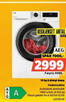 Power 10 kg & allergi damp Vaskemaskine AEG tilbud