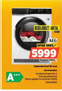 Power AEG Topmodel med 3D scan Tørretumbler tilbud