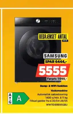 Power SAMSUNG Damp- & WiFi-funktion Vaskemaskine tilbud