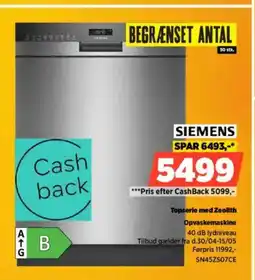 Power SIEMENS Topserie med Zeoli Opvaskemaskine th tilbud