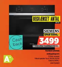 Power SIEMENS Pyrolyse selvrens Indbygningsovn tilbud