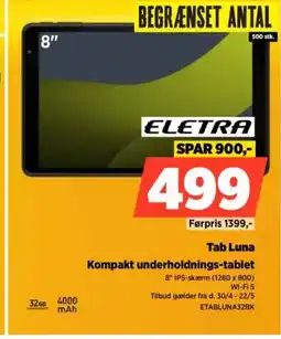 Power ELETRA Tab Kompakt underholdnings-tablet tilbud