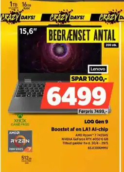 Power Lenovo LOQ Gen 9 Boostet af en LA1 Al-chip tilbud