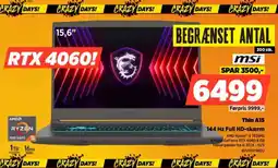 Power Msi Thin A15 144 Hz Full HD-skærm tilbud