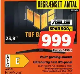 Power ASUS 23,8" gaming-skærm Ultrahurtig Fast IPS-panel tilbud