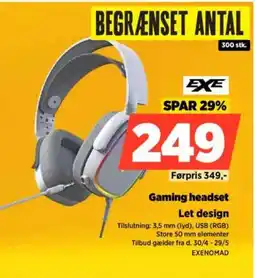 Power EXE Gaming headset tilbud