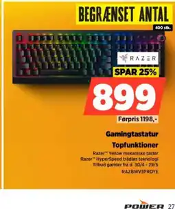 Power RAZER Gamingtastatur Topfunktioner Gamingtastatur Topfunktioner tilbud