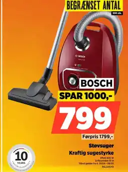 Power BOSCH Støvsuge Kraftig sugestyrke r tilbud
