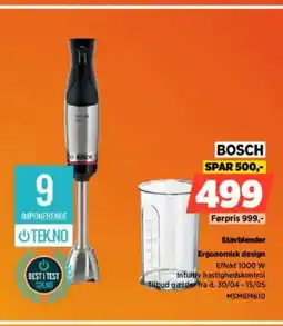 Power BOSCH Stavblender Ergonomisk design tilbud