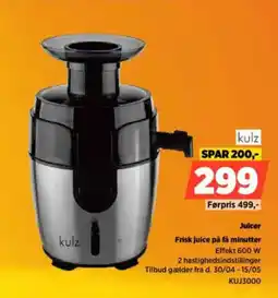 Power Kulz juicer frisk juice på få minutter tilbud