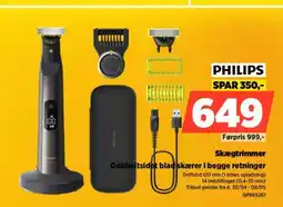 Power PHILIPS Skægtrimmer Dobbeltsidet bladskærer i begge retninger tilbud