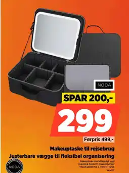 Power Makeuptaske til rejs Justerbare vægge til fleksibel organisering ebrug tilbud