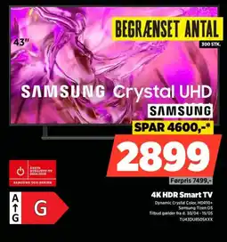 Power SAMSUNG Crystal UHD 4K HDR Smart TV tilbud