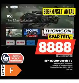 Power THOMSON 85" 4K UHD Google TV tilbud