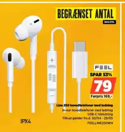 Power FEEL Line 250 hovedtelefoner med ledning tilbud
