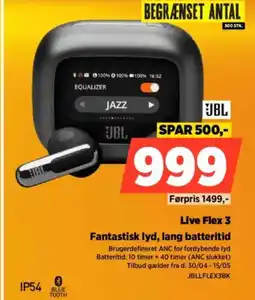 Power JBL Live Flex 3 Fantastisk lyd, lang batteritid tilbud