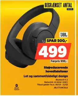 Power JBL Støjreducerende Let og sammenfoldeligt design hovedtelefoner tilbud