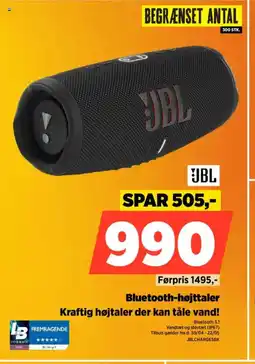 Power JBL Bluetooth-højttale Kraftig højtaler der kan tåle vand! r tilbud