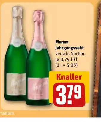 REWE DE Mumm Jahrgangssekt tilbud