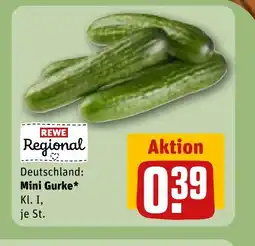 REWE DE Deutschland: Mini Gurke* Kl. I, je St. tilbud