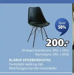 JYSK KLARUP SPISEBORDSSTOL tilbud